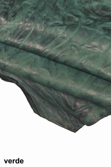 Genuine leather hide vegetable WASHED NAPPA sheepskin brown orange green wrinkled sheep soft distressed italian skin