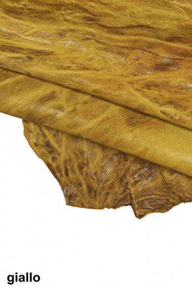 PELLE VEGETALE lavata - nappa su montone effetto stropicciato - pellame morbido dal look vintage