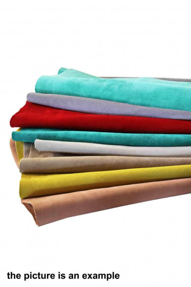 Leather SUEDE and NUBUCK pieces - big size cutouts - solid colors, light SUMMER colors, crafting italian leather scraps  A