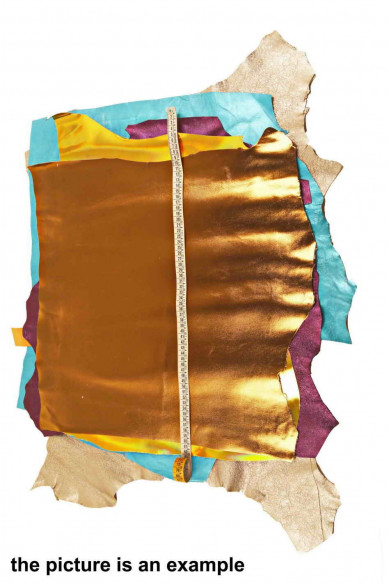 METALLIC scraps lot - big size pieces - solid colors, smooth or wrinkled effect, italian leather for crafts