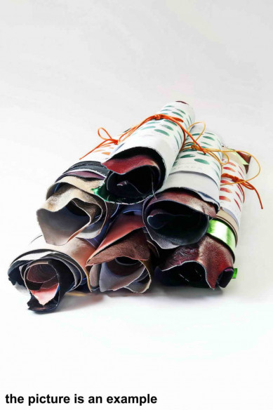 METALLIC scraps lot - big size pieces - solid colors, smooth or wrinkled effect, italian leather for crafts