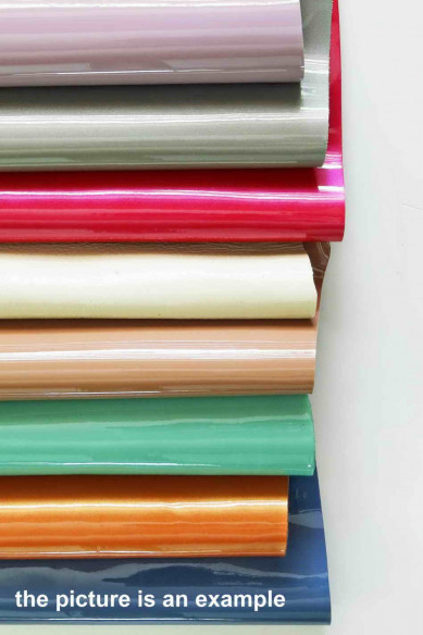 Leather PATENT pieces - big size scraps - solid colors, smooth, pearlized, naplak, light SUMMER tones, crafting italian leather