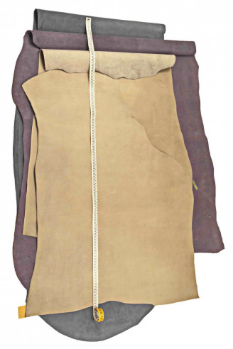 Pelle di nabuk grigio, viola, blu,...