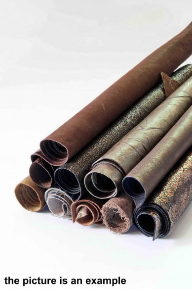 Scampoli di pelle miste, tonalità di MARRONE, TESTA di moro e BRONZO, stampe, lamine e fantasie varie, 10 o 15 pezzi