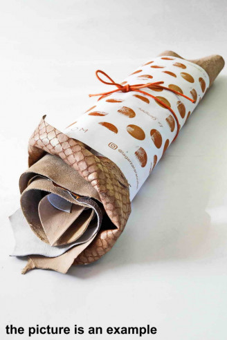 Mix leather scraps - GOLD, PLATINUM...