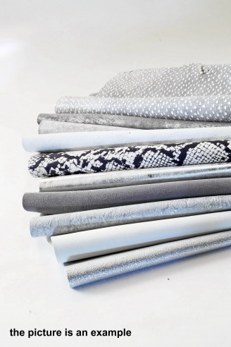 Scampoli di pelle miste, toni BIANCO,...