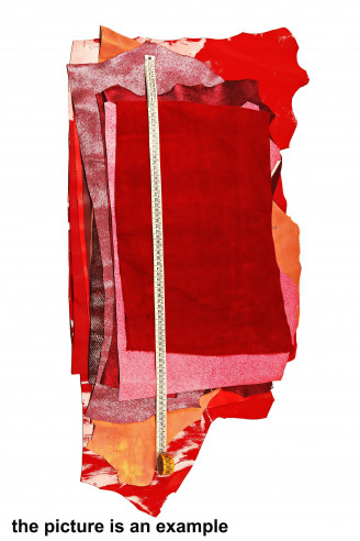 Mix LEATHER scraps - RED and PINK...