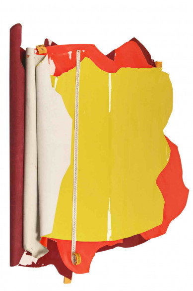 PATENT LEATHER hides, shiny coral red, acid green and plum purple skins, lacquer goatskins