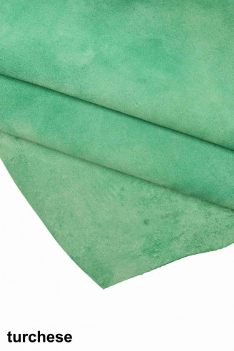 BRIGHT SUEDE leather hides, yellow...