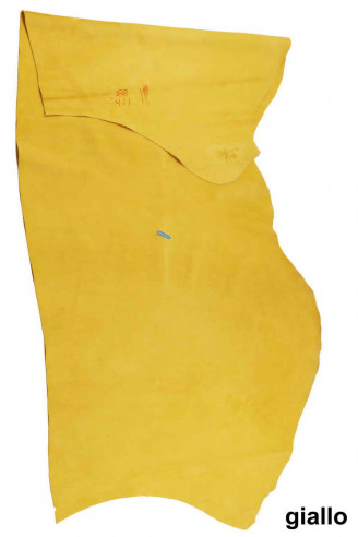 BRIGHT SUEDE leather hides, yellow...