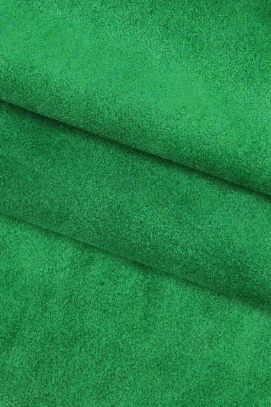 SOFT SUEDE cow leather hide, green blue soft velour calfskin