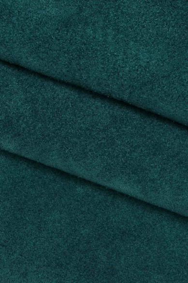 SOFT SUEDE cow leather hide, green blue soft velour calfskin