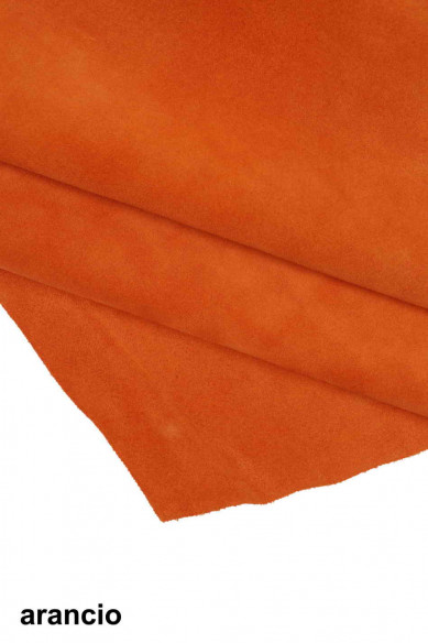 PELLI CAMOSCIO colore giallo, arancio e fucsia, vitello scamosciato morbido, pellami velour colorati