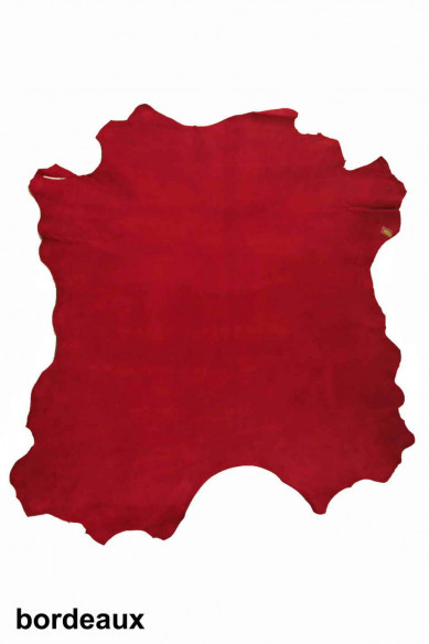 SOFT SUEDE leather skin, dark red, beige, tan velour goatskin hides