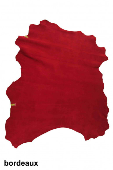 Pellame SCAMOSCIATI MORBIDI, pelli di camoscio capra velour panna, cuoio, rosso scuro