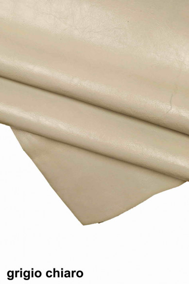 Pellami LUCIDI effetto VERNICIATO, pelle laccata grigio chiaro, beige, camel stropicciata