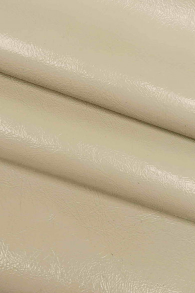 Pellami LUCIDI effetto VERNICIATO, pelle laccata grigio chiaro, beige, camel stropicciata