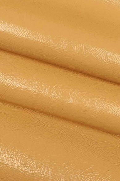 SHINY COW leather skins, light gray, beige, camel lacquer wrinkled cowhides