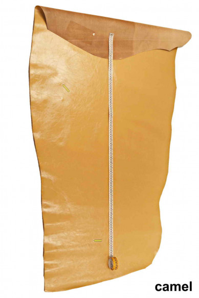SHINY COW leather skins, light gray, beige, camel lacquer wrinkled cowhides