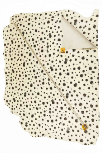 WHITE PRINTED cowhide leather, black...