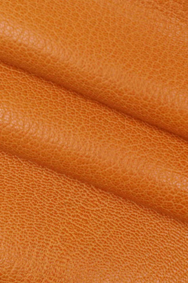 PELLAME CAPRA fucsia arancio morbido, pelle con grana naturale martellata