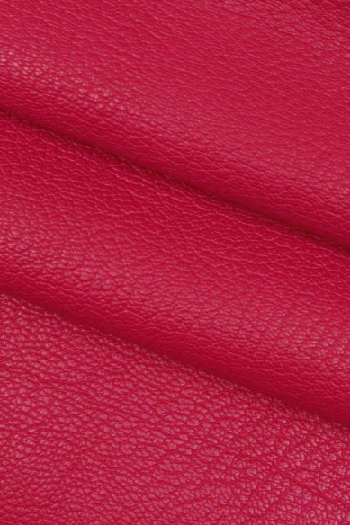 PELLAME CAPRA fucsia arancio morbido, pelle con grana naturale martellata