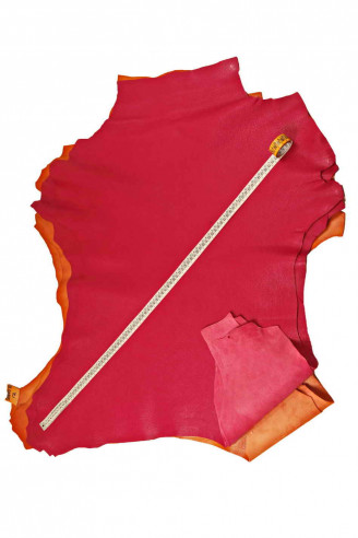 PELLAME CAPRA fucsia arancio morbido,...