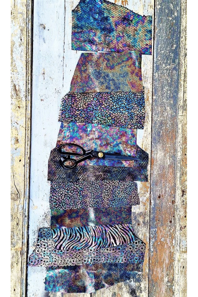 10 Scampoli di pellami unici...