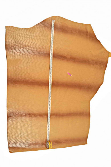PELLAME stampa SERPENTE beige - marrone sfumato, pelle di vitello classico stampato pitone - rettile