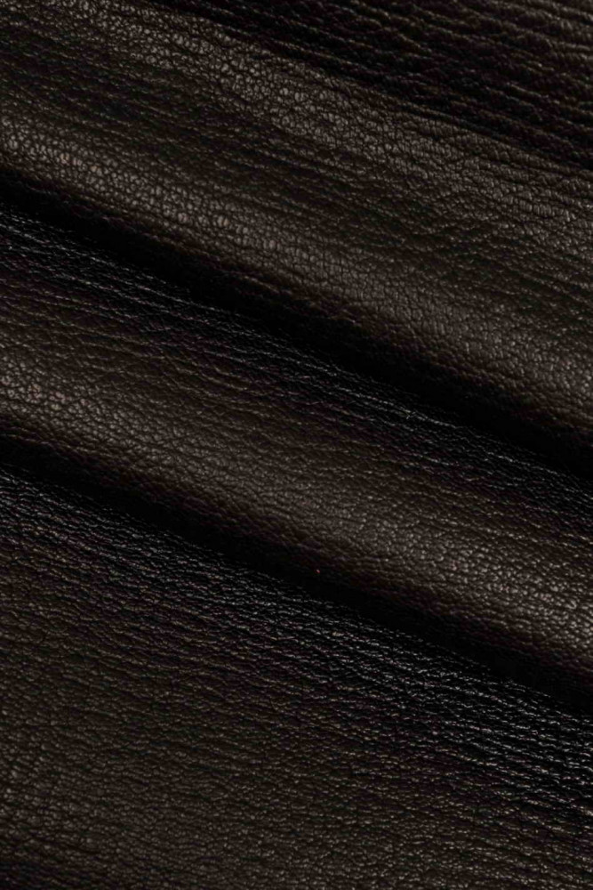 BLACK GRAINY leather hide, tiny...