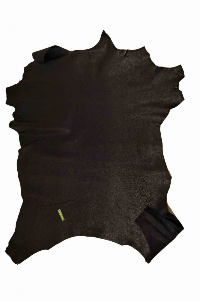 BLACK GRAINY leather hide, tiny...