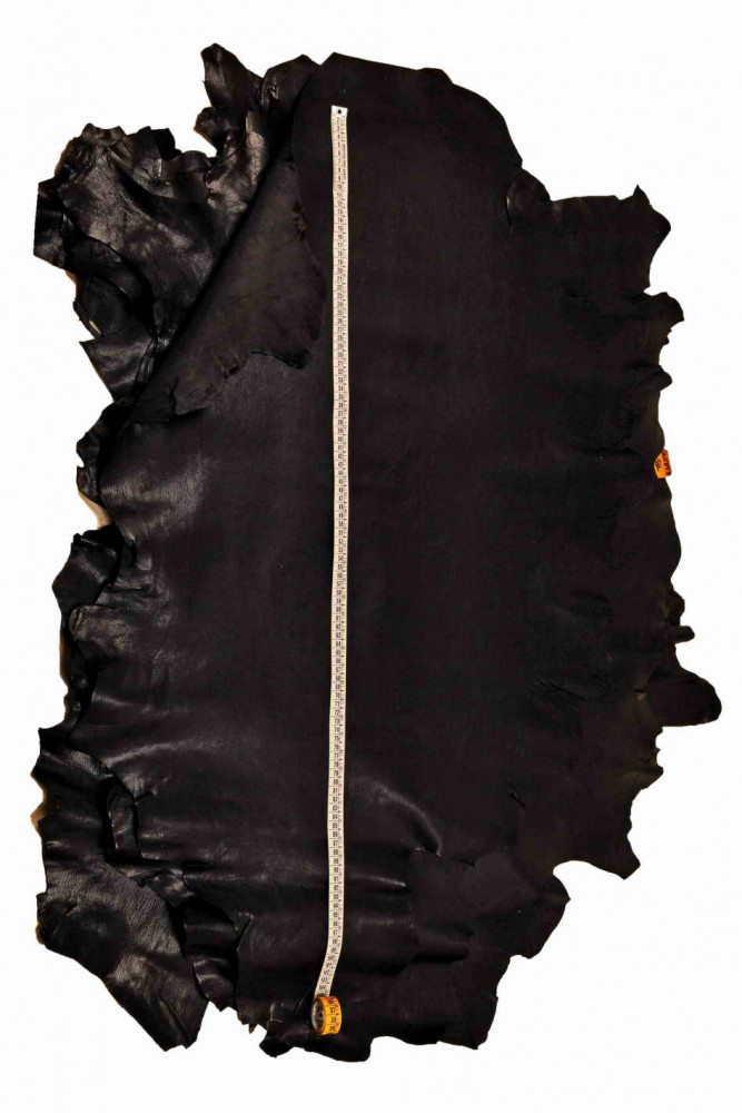 Black GRAIN LEATHER hide, slightly...