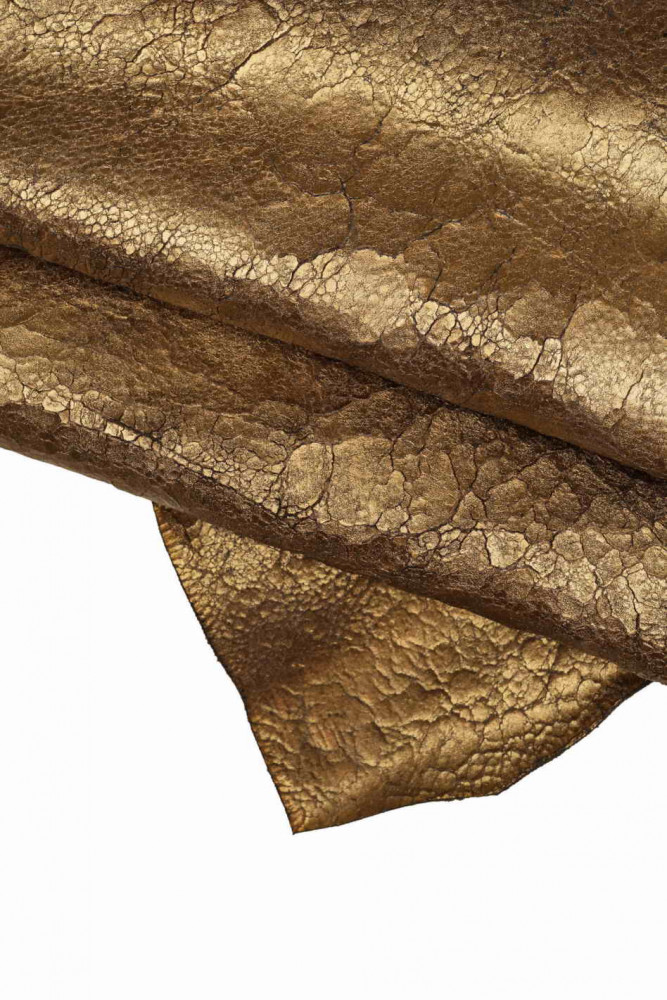 Veg TAN ITALIAN leather hides, vintage crackle texture on vacchetta cowhides, distressed vegetable skins