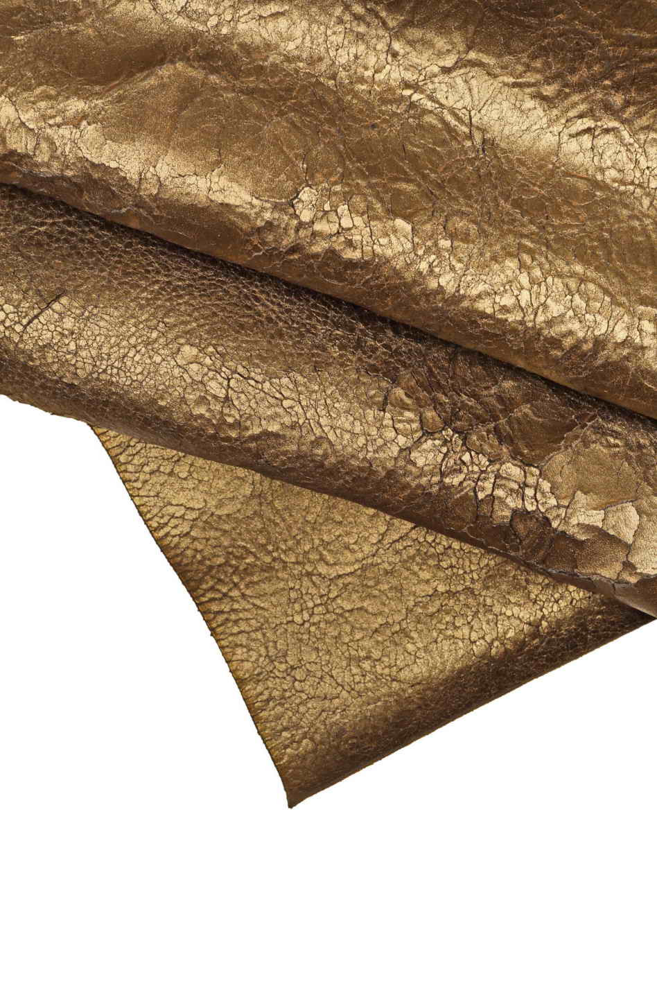 Veg tan ITALIAN LEATHER hides, vintage crackle texture on vacchetta