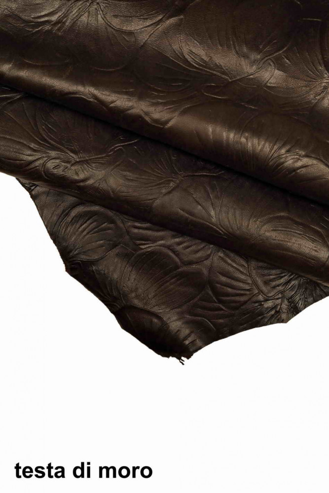 VEG TAN floral leather skin, blue...