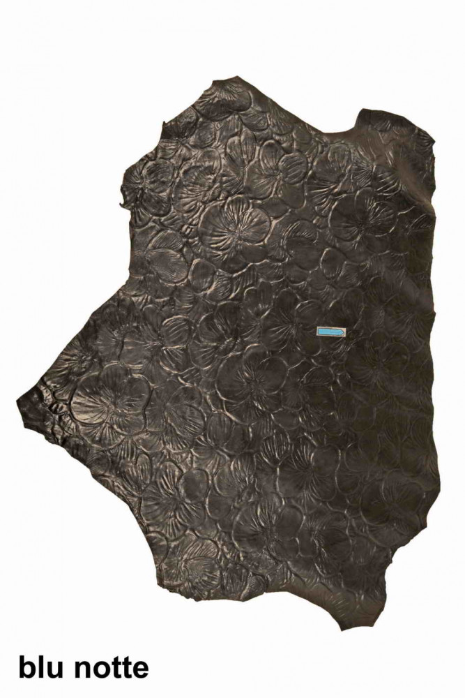 VEG TAN floral leather skin, blue...