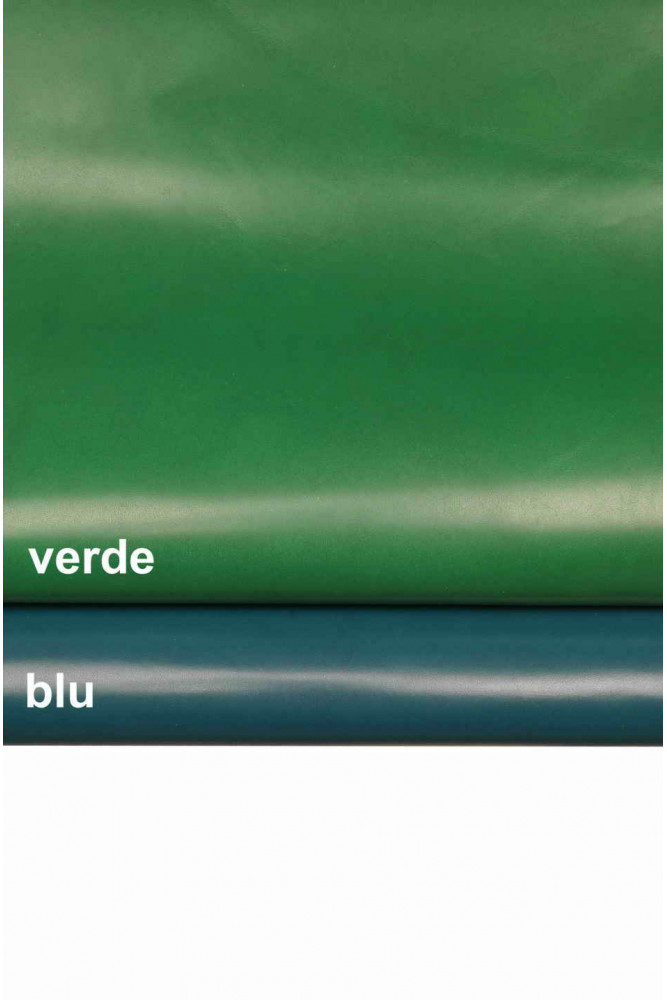 PREMIUM COWHIDE italian blue green leather hides, full grain genuine cow skin