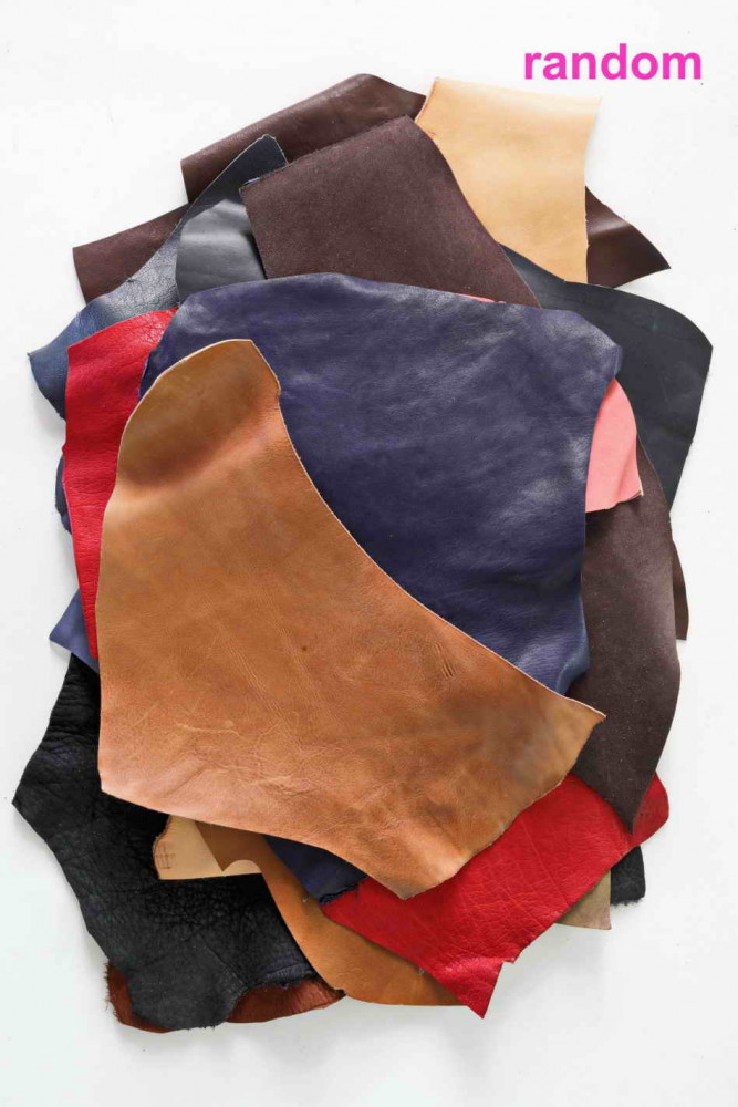 Leather scraps bag, VEGETABLE tanned,...