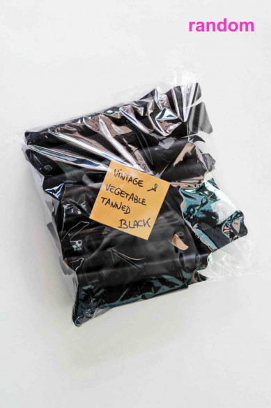 Leather scraps bag, VEGETABLE tanned, vintage, distressed pieces, BLACK color, pebble and smooth grains  - 1lbs and 2 lbs -