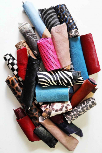 Sacchetto di ritagli di cavallino stampati e tinta unita MIX   - 1/2 kg e 1 kg -