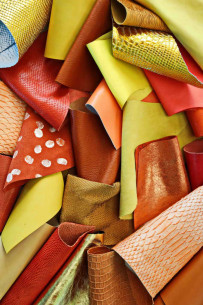 Leather scraps bag, YELLOW,...