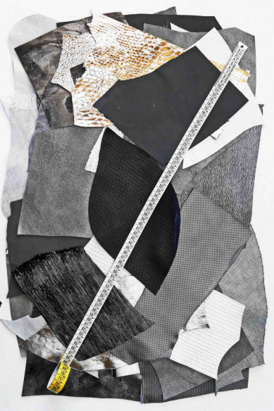 Leather scraps bag, SILVER and GREY tones, fancy textures, foils and softness various, in total for 1 lbs and 2 lbs