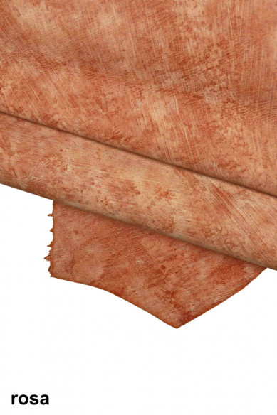 PELLE VINTAGE beige, arancio, rosa, marrone, pellame effetto sbiancato / consumato, capretto morbido invecchiato