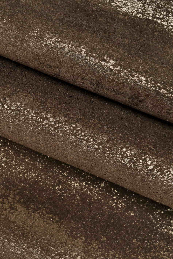 DARK GRAY metallic suede leather...