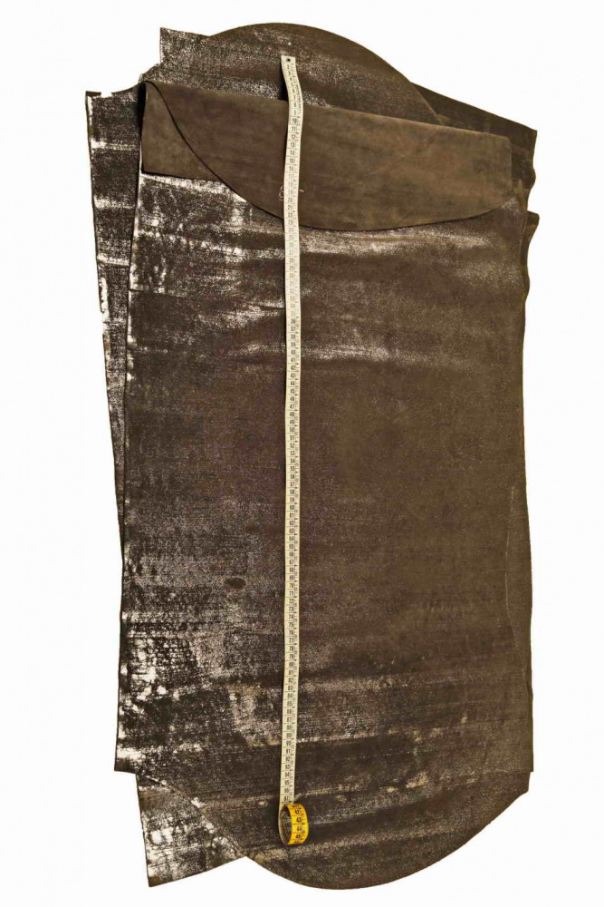 DARK GRAY metallic suede leather...