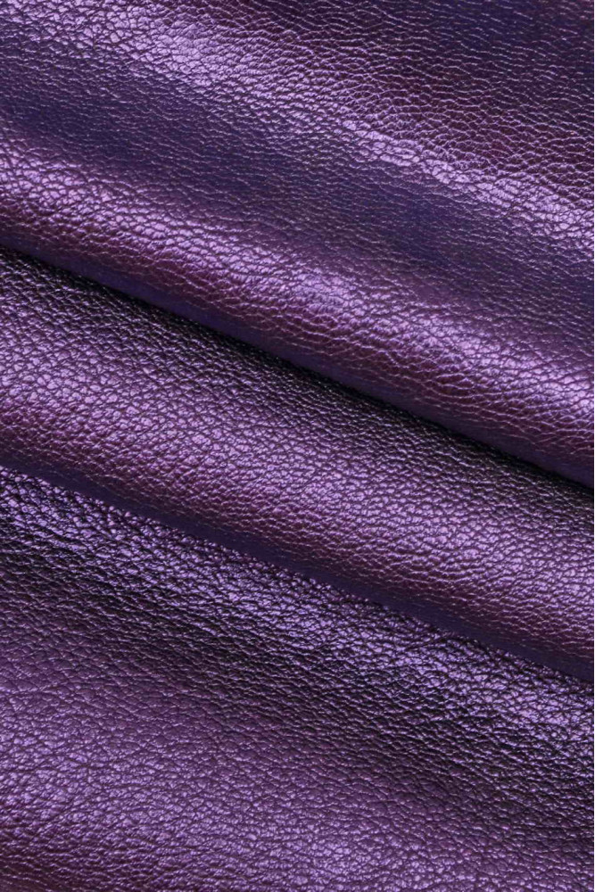 PELLE LAMINATA rosso viola fucile,...