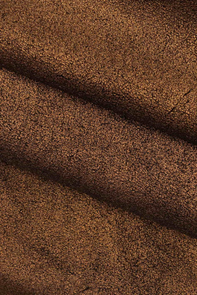 Pelle di CROSTA LAMINATA verde marrone blu, vitello scamosciato metallizzato, pellame camoscio morbido con lamina