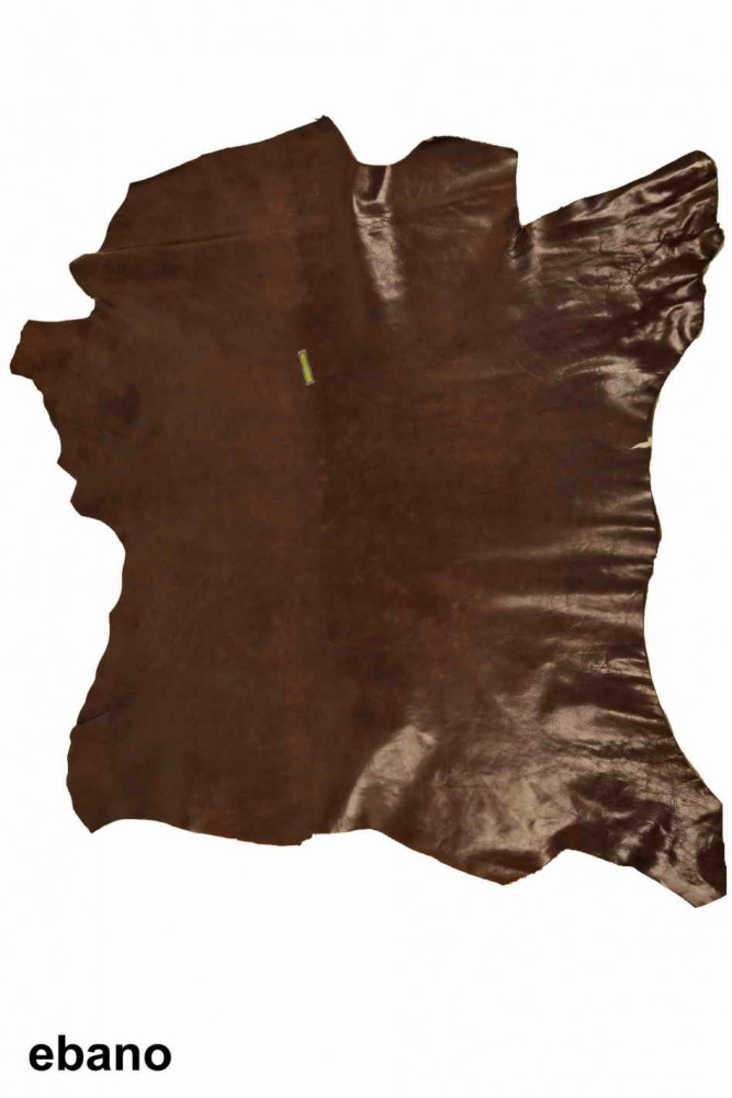 Brown pink tan VEGETABLE TANNED leather hide, vintage crumpled calfskin,  distressed cowhide