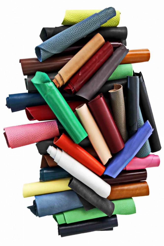 SMOOTH solid color leather SCRAPS...