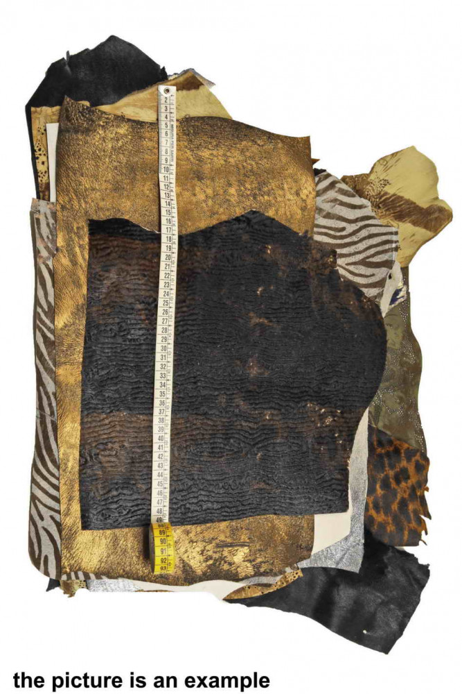 Mix HAIR on LEATHER hide scraps, mix...